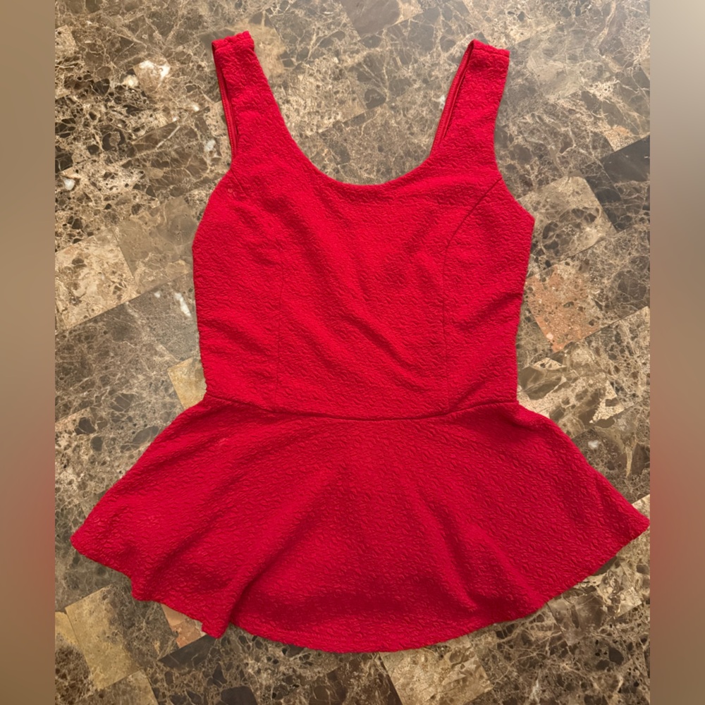 Red Peplum Top